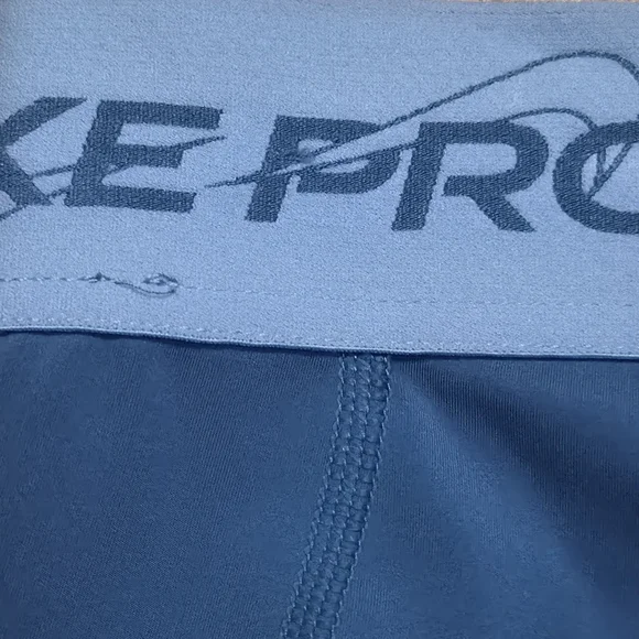 Nike Pro 3” Training Shorts Blue Size LargeGraphic Logo